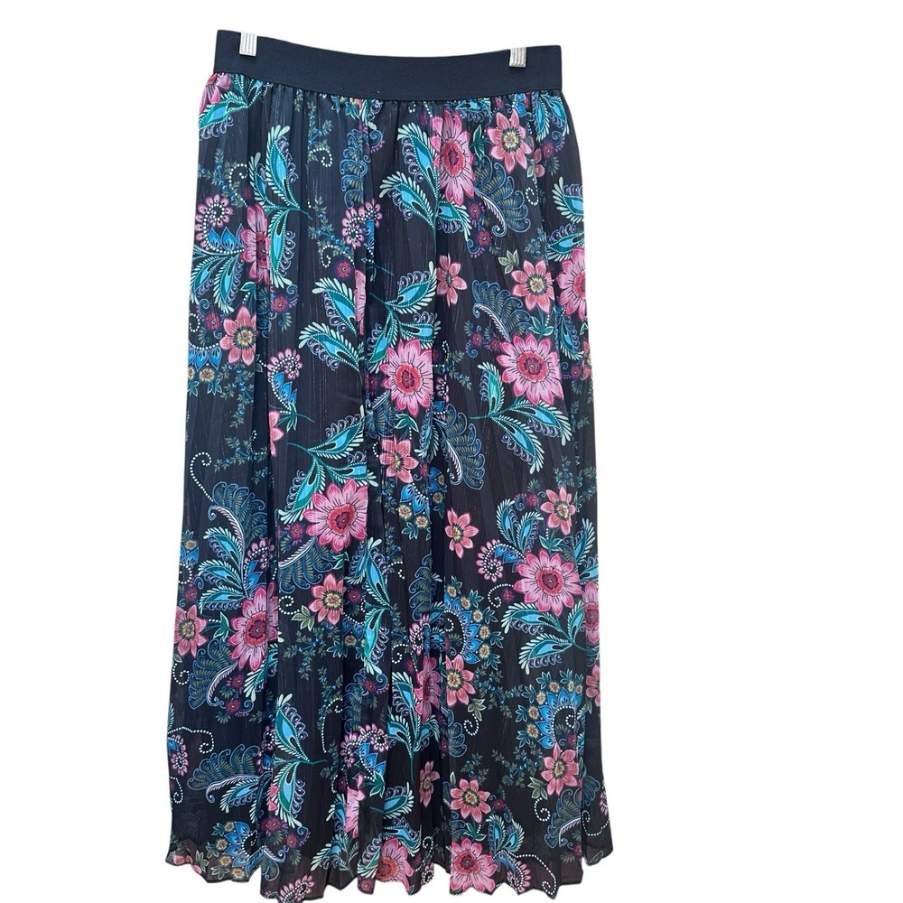 Molly Bracken Maxi Skirt Floral Pleated Bobo Chic Elastic Waist Womens Size M - Picture 4 of 8